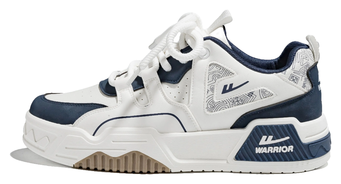 Warrior Low top Skateboard Shoes Men's White Black 