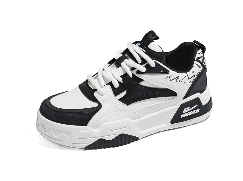 Warrior Low top Skateboard Shoes Men's White Black 