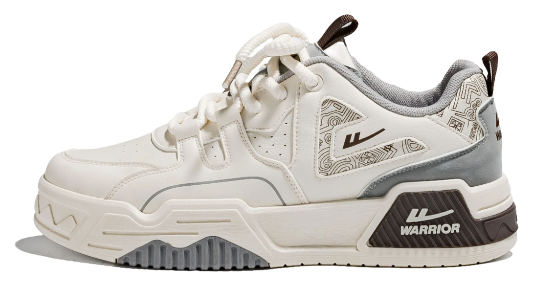 Warrior Low top Skateboard Shoes Men's White Dark Blue 