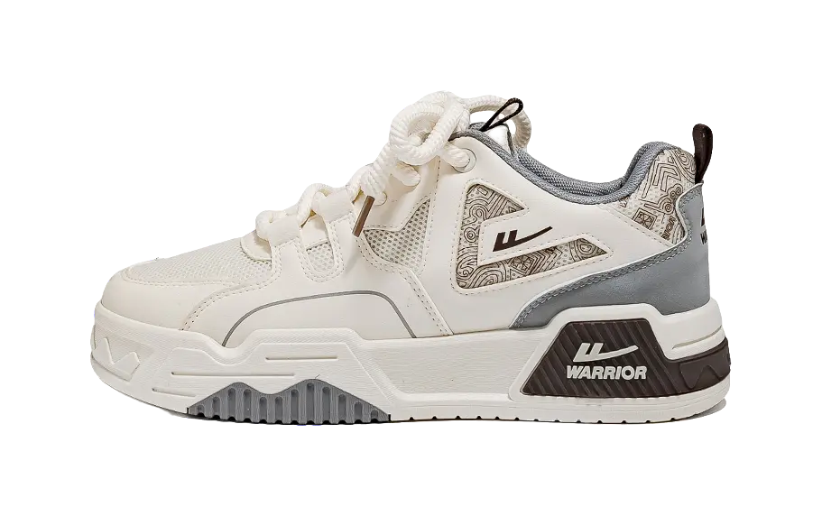 Warrior Low top Skateboard Shoes Men's White Dark Blue 