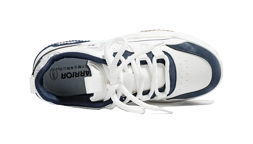 Warrior Low top Skateboard Shoes Men's White Dark Blue 