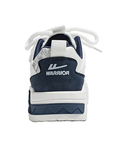 Warrior Low top Skateboard Shoes Men's White Dark Blue 