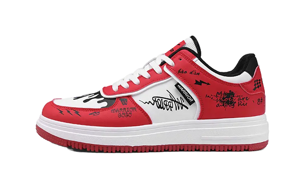 Warrior Low top Skateboard Shoes Unisex Black Beige 