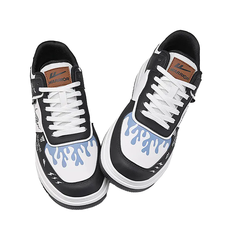 Warrior Low top Skateboard Shoes Unisex Black Beige 