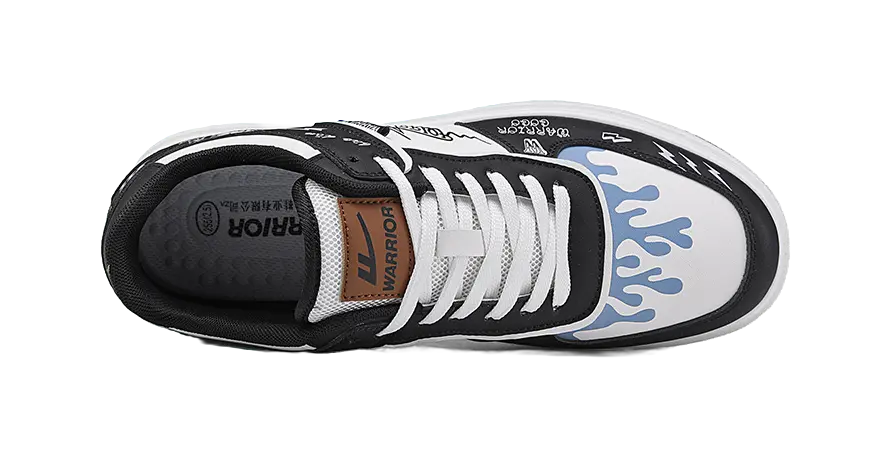 Warrior Low top Skateboard Shoes Unisex Black Beige 