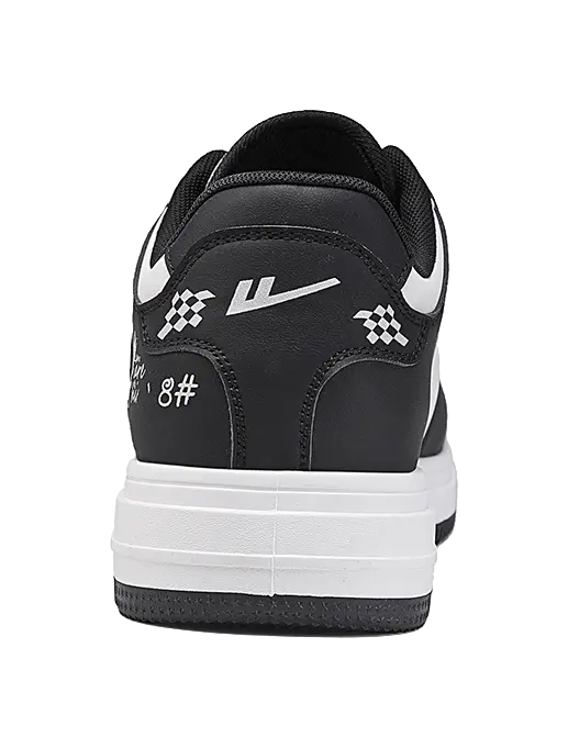 Warrior Low top Skateboard Shoes Unisex Black Beige 