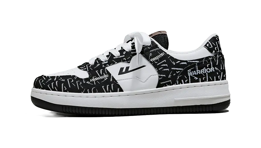 Warrior Low top Skateboard Shoes Unisex White Black 