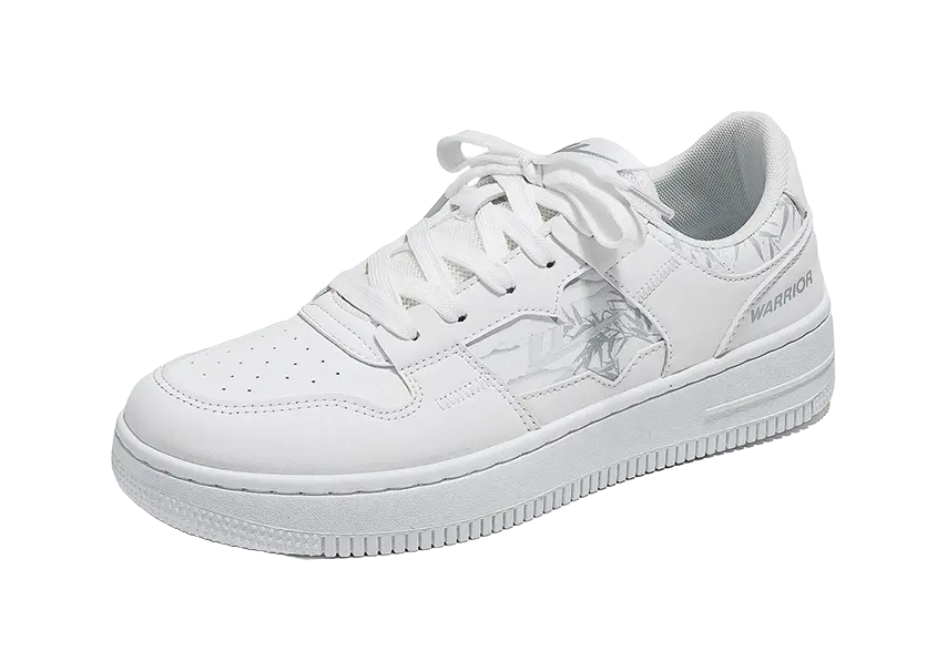 Warrior Low top Skateboard Shoes Unisex White Black 