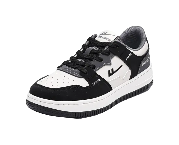 Warrior Low top Skateboard Shoes Unisex White Black 