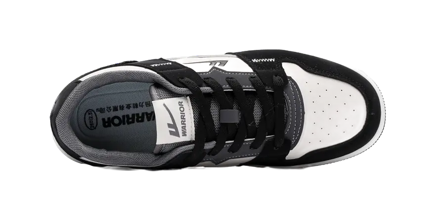 Warrior Low top Skateboard Shoes Unisex White Black 