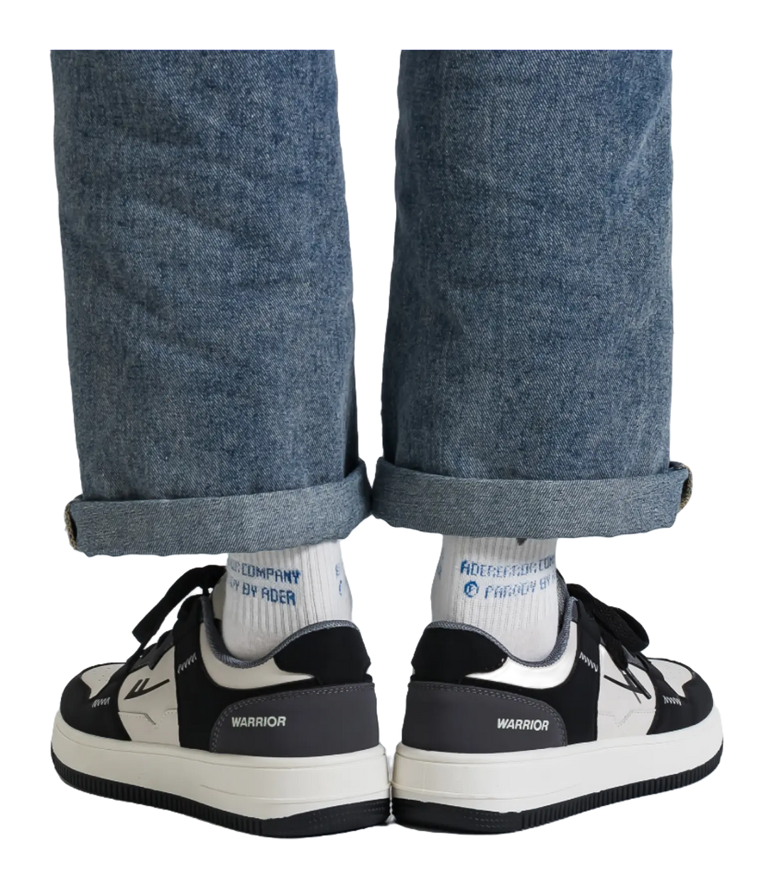 Warrior Low top Skateboard Shoes Unisex White Black 