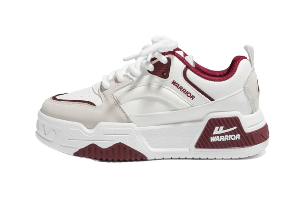 Warrior Low top Skateboard Shoes Unisex White Gray Red 