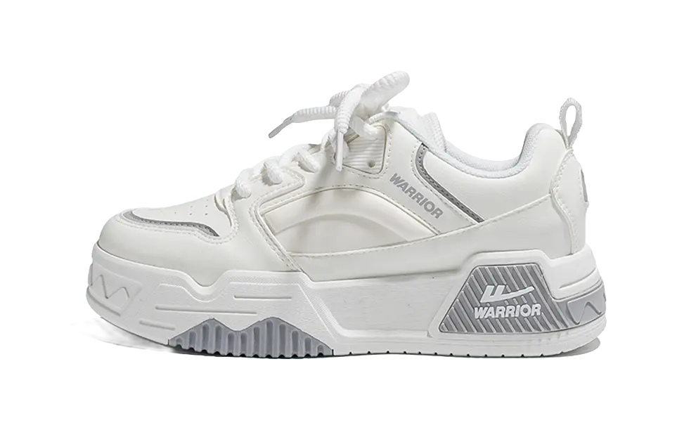 Warrior Low top Skateboard Shoes Unisex White Gray Red 