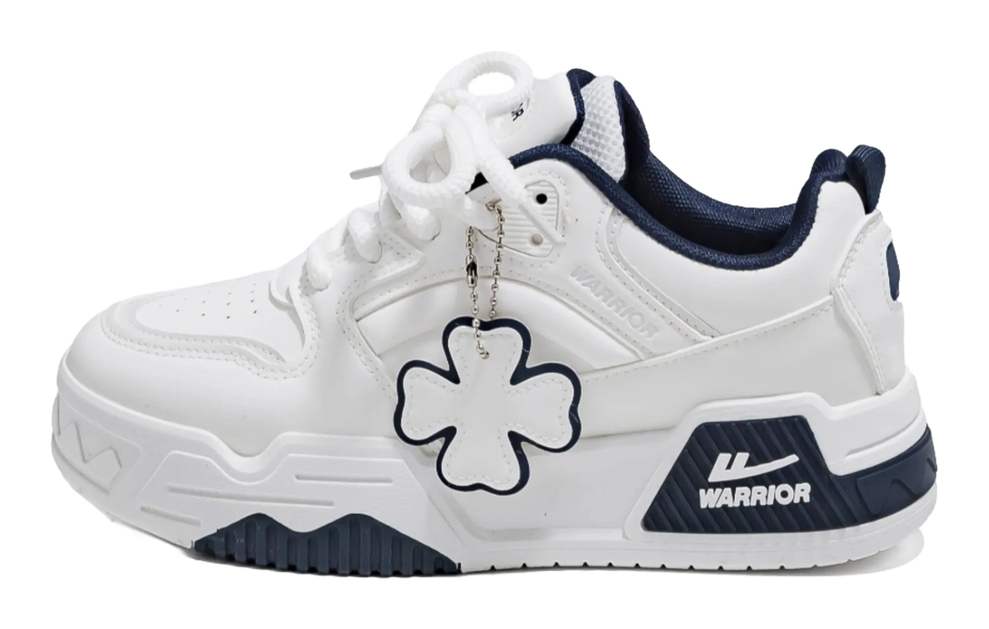 Warrior Low top Skateboard Shoes Unisex White Gray Red 