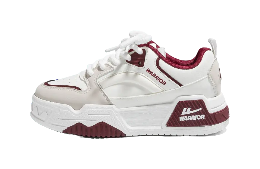 Warrior Low top Skateboard Shoes Unisex White Gray Red 