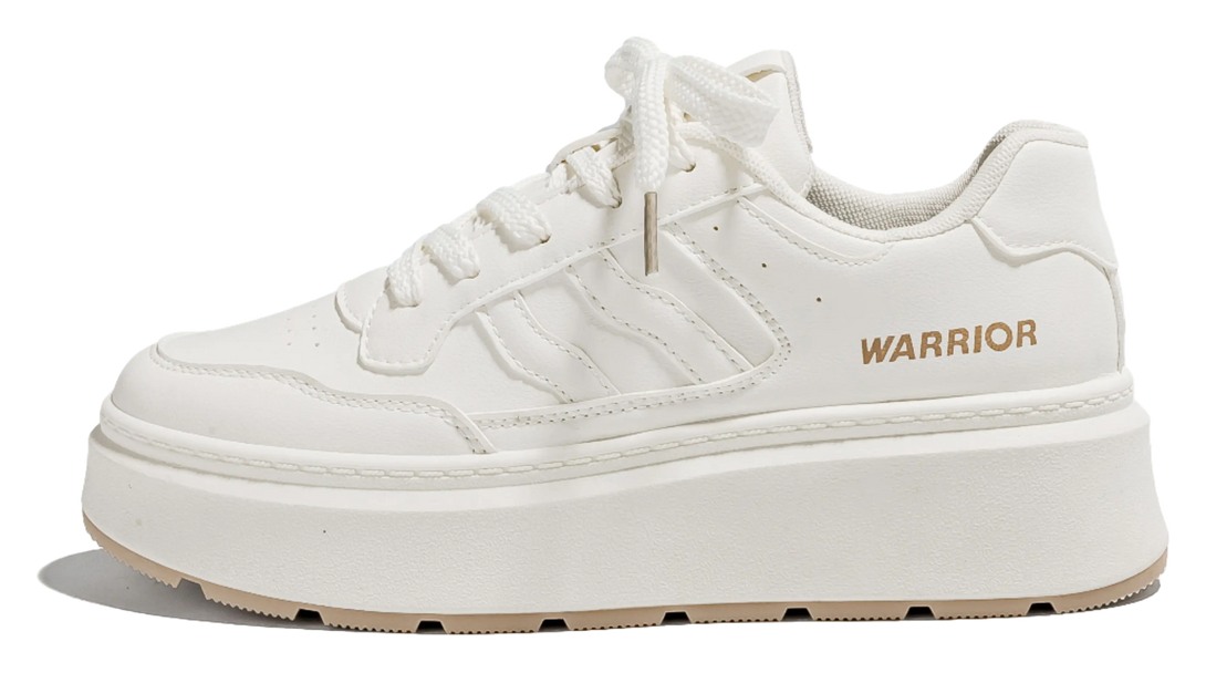 Warrior Low top Skateboard Shoes Women's Beige Black 