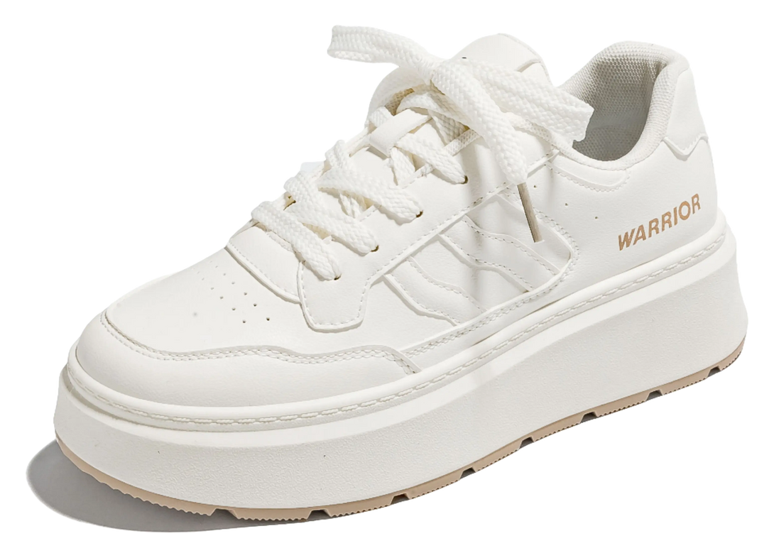 Warrior Low top Skateboard Shoes Women's Beige Black 
