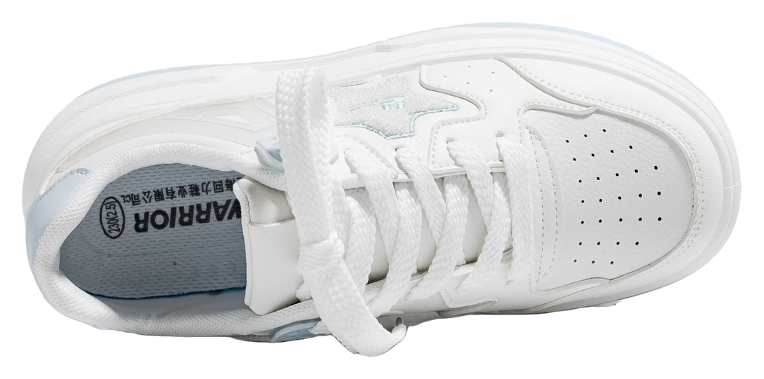 Warrior Low top Skateboard Shoes Women's White Blue 