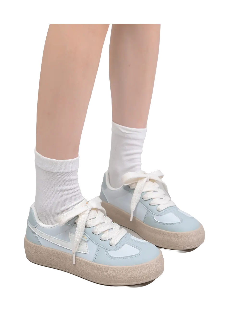 Warrior Non slip Lightweight Low top Skateboard Shoes Women's Blue Beige 