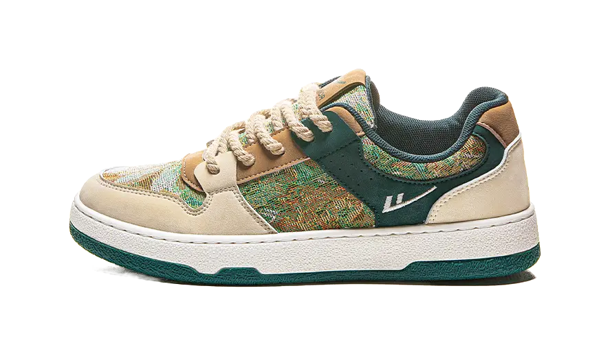 Warrior Secret Forest Slip Resistant, Abrasion Resistant, Breathable Low top Skateboard Shoes Men's Beige Green 