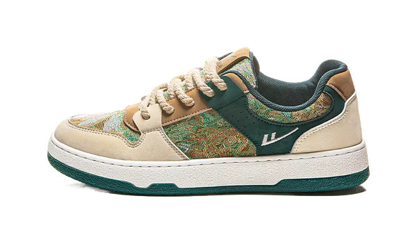 Warrior Secret Forest Slip Resistant, Abrasion Resistant, Breathable Low top Skateboard Shoes Men's Beige Green 