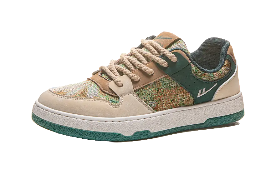 Warrior Secret Forest Slip Resistant, Abrasion Resistant, Breathable Low top Skateboard Shoes Men's Beige Green 