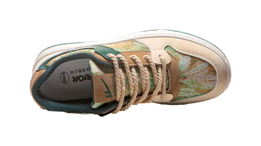 Warrior Secret Forest Slip Resistant, Abrasion Resistant, Breathable Low top Skateboard Shoes Men's Beige Green 