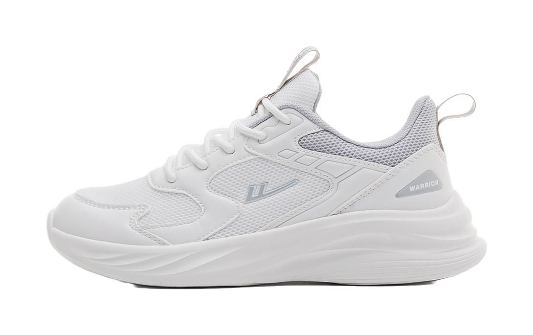 Warrior Shock Absorbing, Non Slip, Wear Resistant, Breathable And Lightweight Low top Casual Shoes Unisex White Gray 