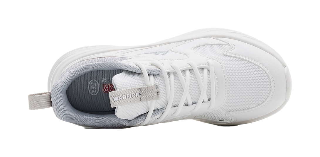 Warrior Shock Absorbing, Non Slip, Wear Resistant, Breathable And Lightweight Low top Casual Shoes Unisex White Gray 