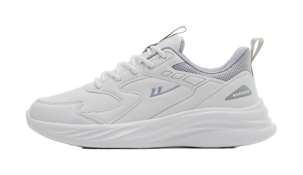 Warrior Shock Absorbing, Non Slip, Wear Resistant, Breathable And Lightweight Low top Casual Shoes Unisex White Gray 