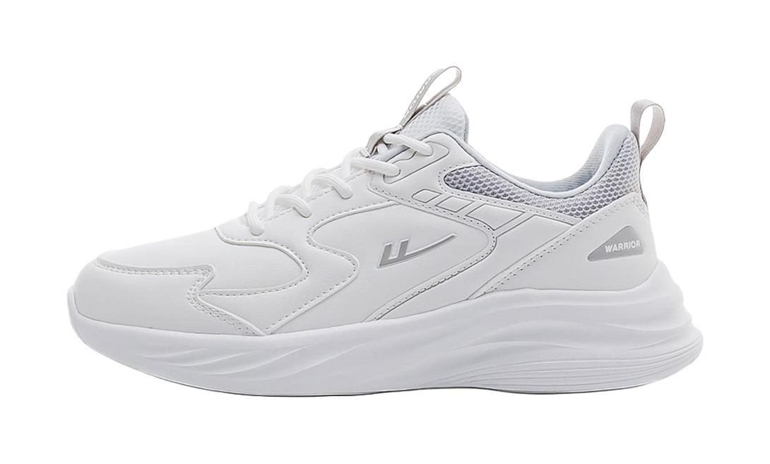 Warrior Shock Absorbing, Non Slip, Wear Resistant, Breathable And Lightweight Low top Casual Shoes Unisex White Gray 