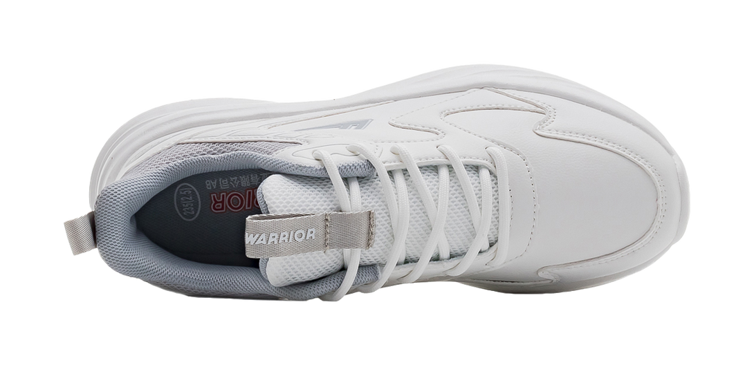Warrior Shock Absorbing, Non Slip, Wear Resistant, Breathable And Lightweight Low top Casual Shoes Unisex White Gray 
