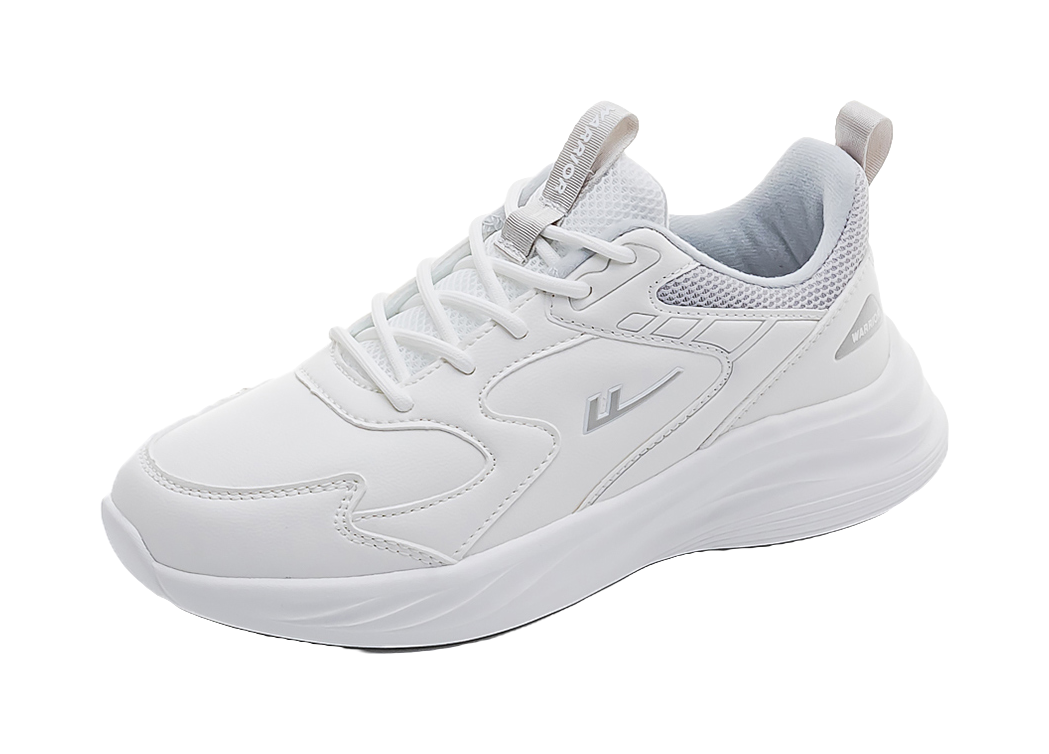 Warrior Shock Absorbing, Non Slip, Wear Resistant, Breathable And Lightweight Low top Casual Shoes Unisex White Gray 