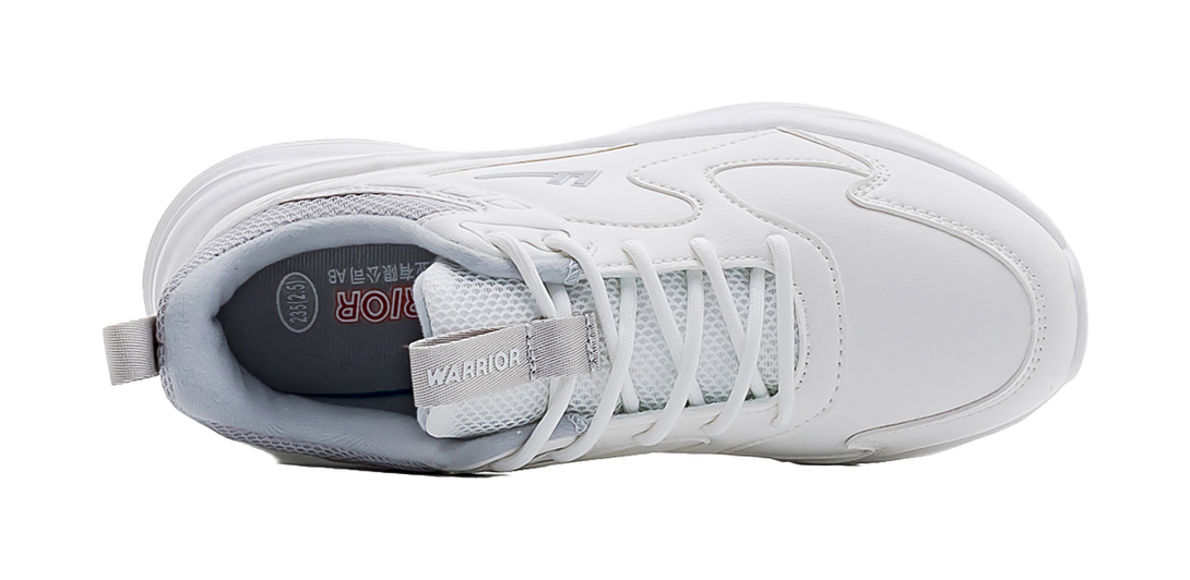 Warrior Shock Absorbing, Non Slip, Wear Resistant, Breathable And Lightweight Low top Casual Shoes Unisex White Gray 