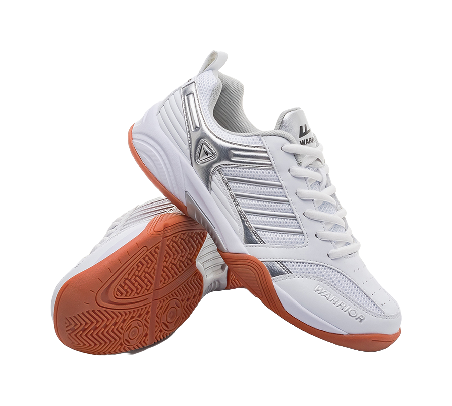 Warrior Shock Absorbing, Non Slip, Wear Resistant, Breathable And Lightweight Low top Casual Shoes Unisex White Gray 