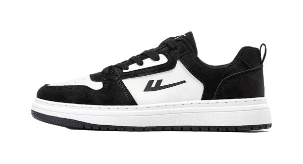 Warrior Slip Resistant Abrasion Resistant Low top Skateboard Shoes Men's Black White 