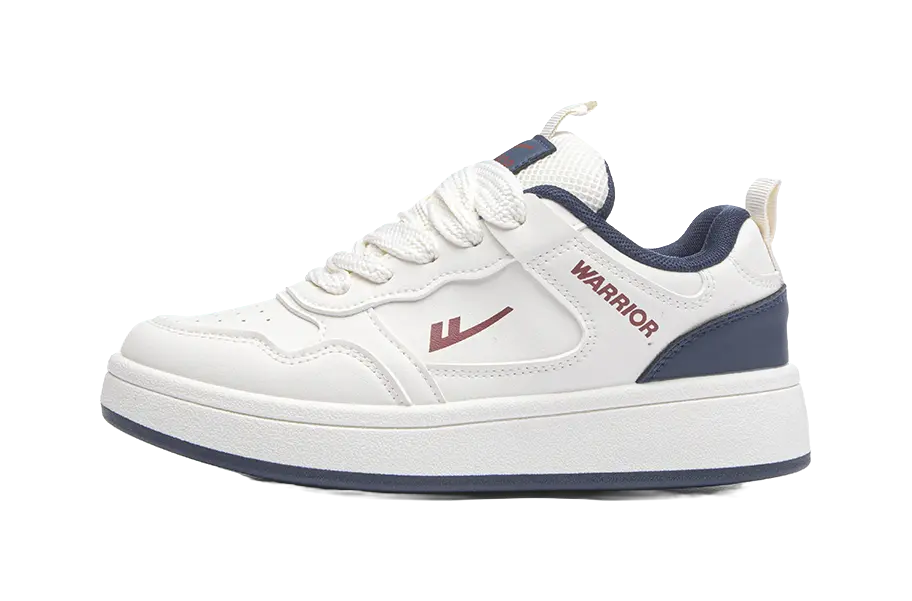 Warrior Slip Resistant Abrasion Resistant Low top Skateboard Shoes Unisex Beige Dark Blue Red 