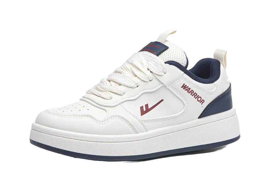 Warrior Slip Resistant Abrasion Resistant Low top Skateboard Shoes Unisex Beige Dark Blue Red 
