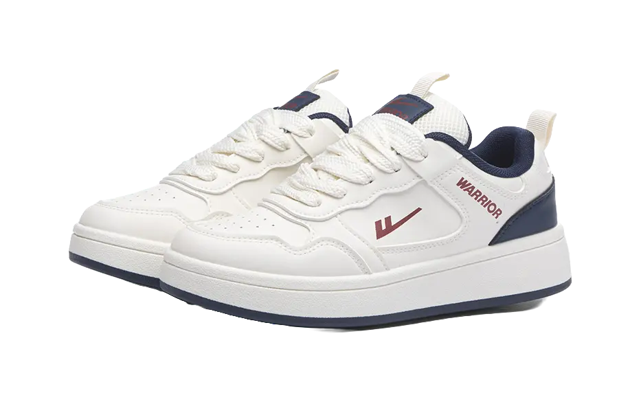 Warrior Slip Resistant Abrasion Resistant Low top Skateboard Shoes Unisex Beige Dark Blue Red 