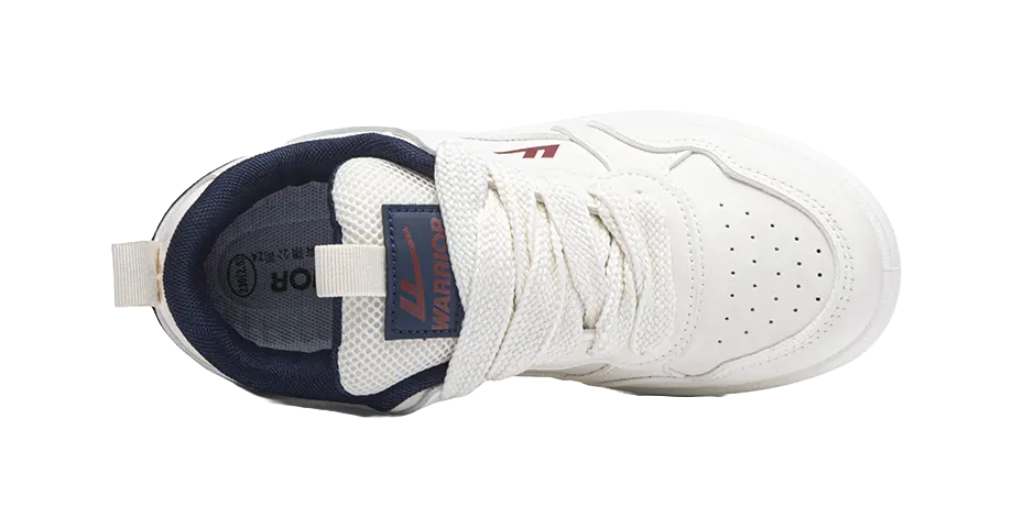 Warrior Slip Resistant Abrasion Resistant Low top Skateboard Shoes Unisex Beige Dark Blue Red 