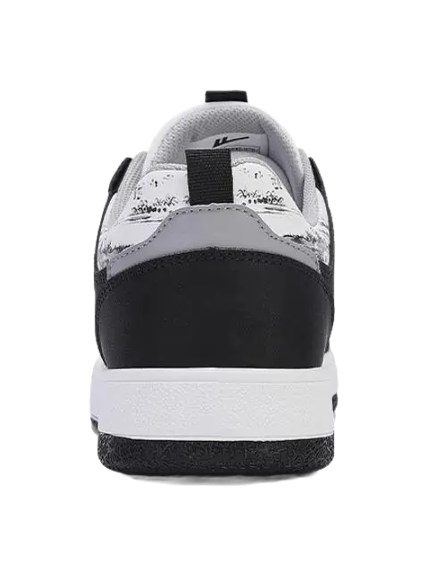 Warrior Slip Resistant Abrasion Resistant Low top Skateboard Shoes Unisex Black White 