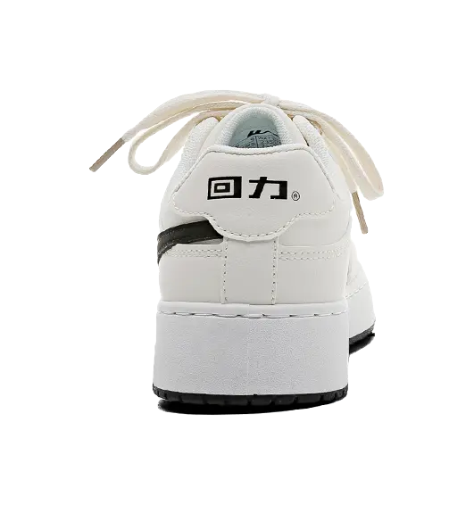 Warrior Slip Resistant Abrasion Resistant Low top Skateboard Shoes Unisex White Black 