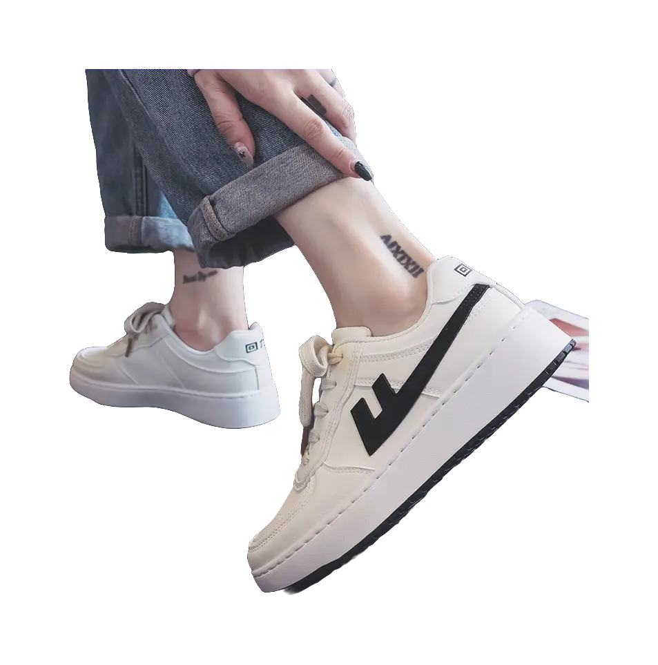 Warrior Slip Resistant Abrasion Resistant Low top Skateboard Shoes Unisex White Black 