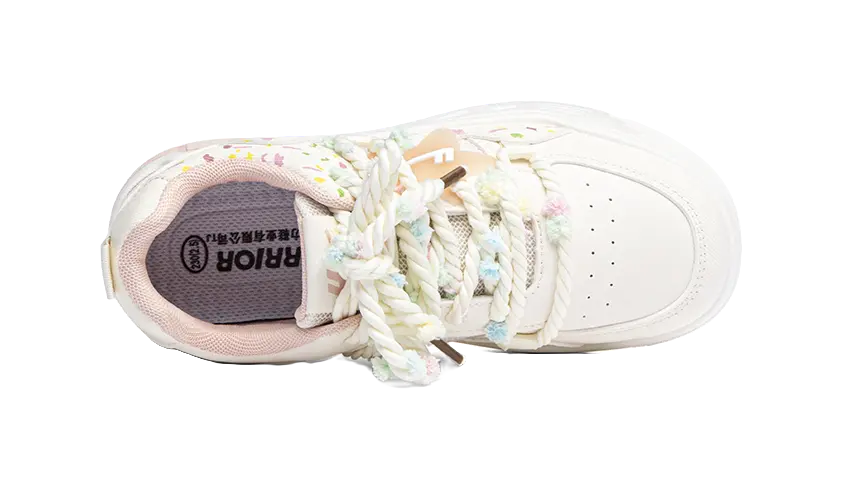 Warrior Slip Resistant Abrasion Resistant Low top Skateboard Shoes Women's Beige Pink 