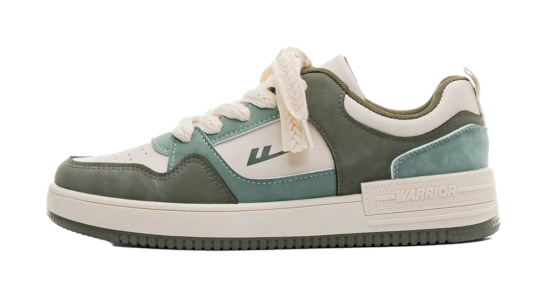 Warrior Slip Resistant Cushioning Abrasion Resistant Lightweight Breathable Low top Skateboard Shoes Unisex Ecru 