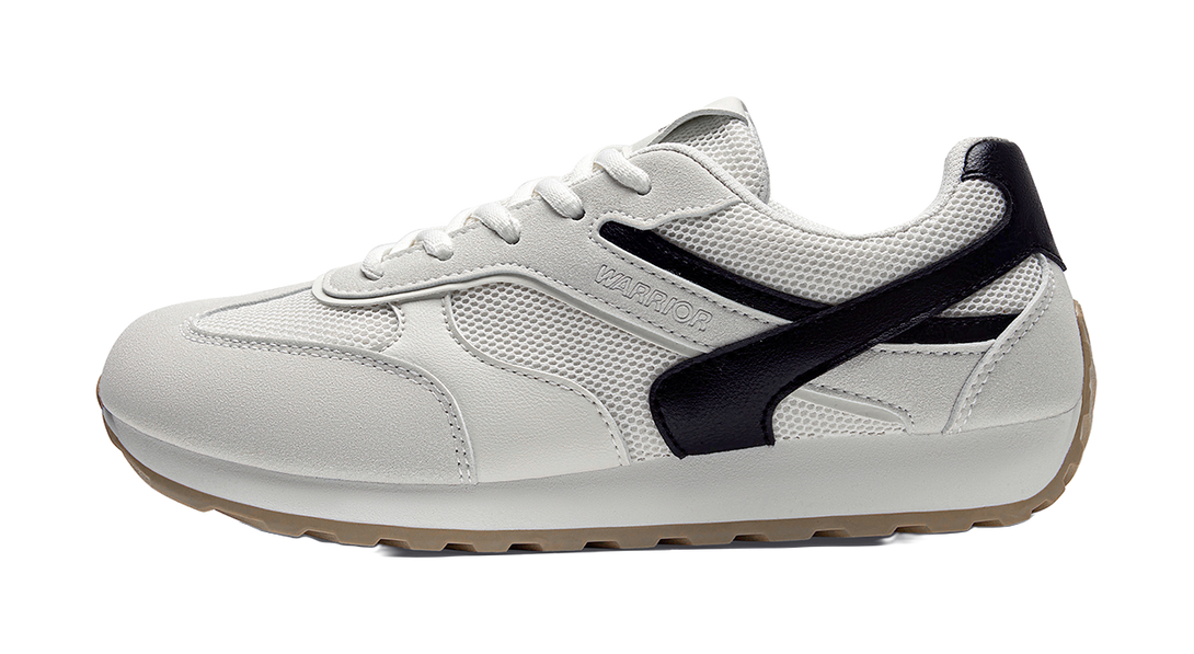 Warrior Slip Resistant Lightweight Height Increasing Low top Casual Shoes Unisex Beige Black 