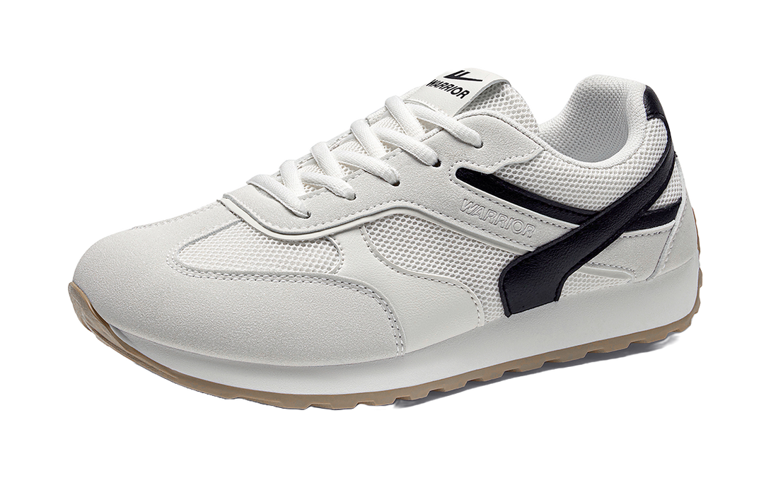 Warrior Slip Resistant Lightweight Height Increasing Low top Casual Shoes Unisex Beige Black 