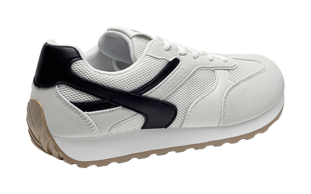 Warrior Slip Resistant Lightweight Height Increasing Low top Casual Shoes Unisex Beige Black 