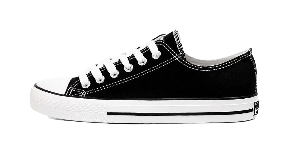 Warrior Slip Resistant Low top Canvas Shoes Unisex Black  VJSNEAKER