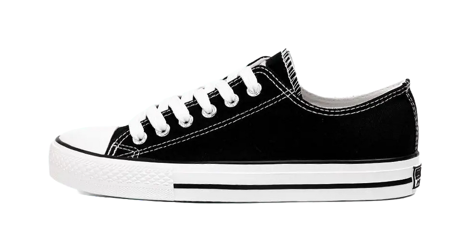 Warrior Slip Resistant Low top Canvas Shoes Unisex Black  VJSNEAKER